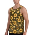 thumbnail image 2 of Uemuo Vintage Plaid Sunflower Pattern Men's Muscle Shirts Sleeveless Dry Fit Gym Workout Tank Top Lightweight Sports Tank Top Beach Tank Top, Loose-fit Sleeveless Shirt-4X-Large, 2 of 7