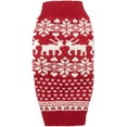 thumbnail image 1 of Red Christmas Reindeer Holiday Festive Dog Sweater for Large Dogs, XX-Large (XXL) Size 23" Back Length, 1 of 7