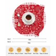 thumbnail image 6 of 15 Inch Round Placemats Set of 6, Christmas Snowflakes Non Slip Heat Insulation PP Table Mats, Red Xmas Winter Vintage Washable Place Mats for Kitchen Dining Party Table Decor, 6 of 7