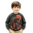 thumbnail image 4 of Toddler Boys Pullover Halloween Sweatshirts Dragon Print Shirt Crewneck Long Sleeve Tops Preppy Kids Clothes Size 2-3T, 4 of 4