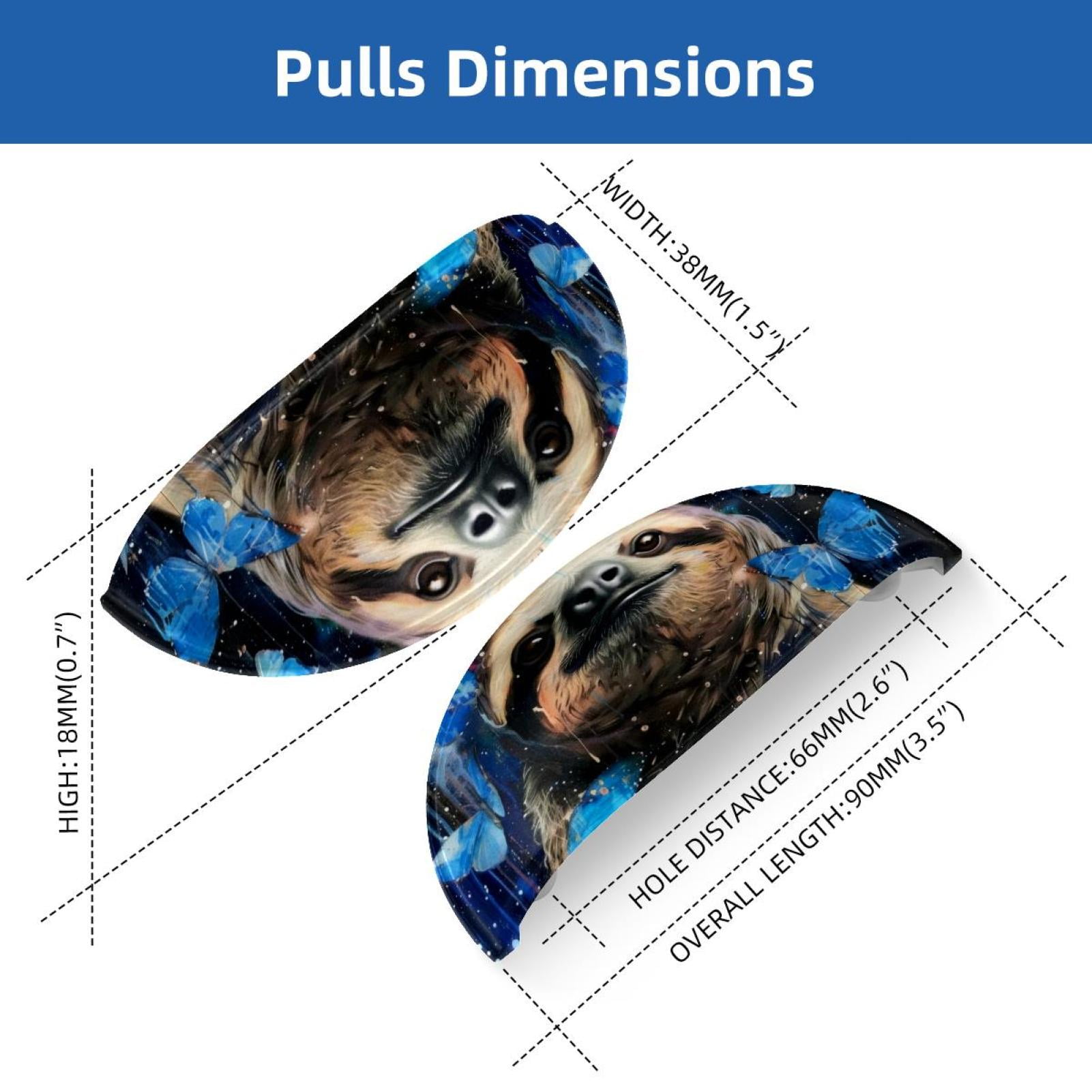 PhooArto 6 Pcs Cup Drawer Pulls, Blue Butterfly Sloth Galaxy Shell Shape Handles Cabinet Knobs for Dresser Cupboard Closet Wardrobe with Screws