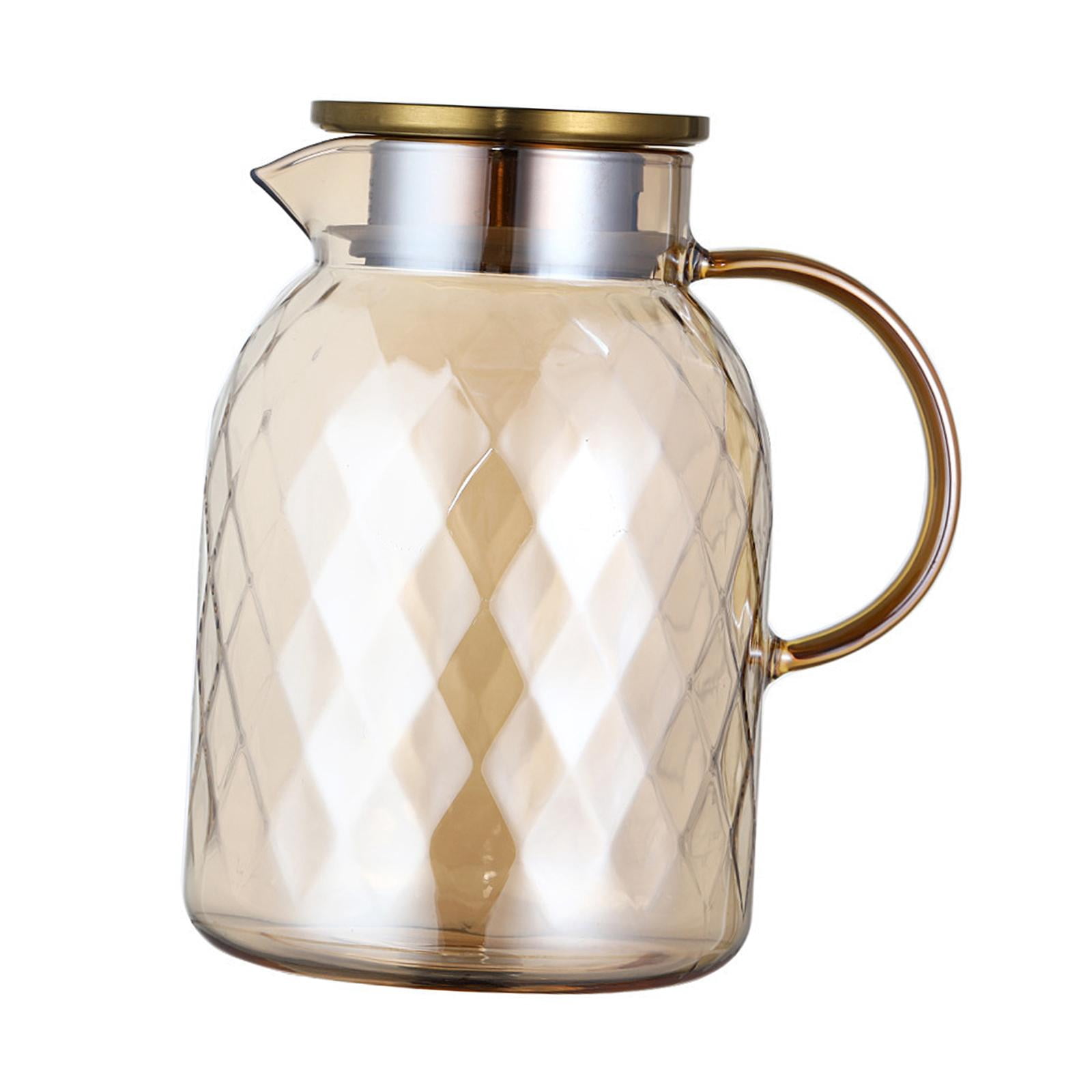 Fiocias Glass Pitcher Water Carafe with Lid Multipurpose Borosilicate Glass Water Kettle 1.8L