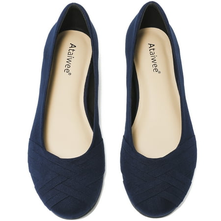 

Ataiwee Women s Wide Width Flats Shoes - Casual Comfortable Round Plus Size Ballet Shoes.