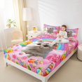 thumbnail image 4 of Manfei Cute Pet Cat Bed Sheets,Kawaii Kitten King Sheets,Rainbow Candy Print Sheet Set For Kids,Luxury Bedroom Decor,4-Piece, 4 of 7