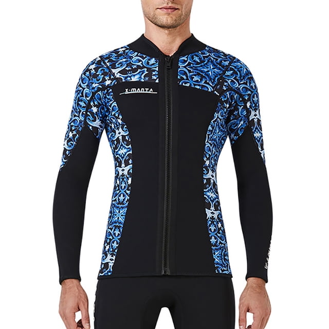 Buceo de buceo 3mm Tops de traje de neopreno Premium Neopreno Tits UV Protección de UV Buceo de buceo Scuba de canoa para aeróbicos de agua Snorkeling Blue M seitruly OD003290-02