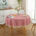 thumbnail image 1 of Nappe en Polyester et Coton 120Cm/150Cm avec Franges, Nappe à Carreaux Rouge, 1 of 5