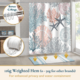 thumbnail image 5 of ComfiTime Ocean Coastal Shower Curtain with Hooks – Heavy-Duty Mold/Mildew-Resistant, Weighted-Hem Fabric Bathroom Curtain, Water-Repellent, Machine-Washable, Fade-Resistant, Blue, 72 x 72, 5 of 10