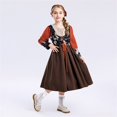 thumbnail image 5 of KAUOD Girls 3pc Dress Vest Hairband 𝗢ktoberfest Outfits Teen Kids Retro Traditional Dirndl Dresses Long Sleeve Cute Clothes, 5 of 9