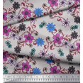 thumbnail image 2 of Soimoi Feuilles de Tissu Rayonne & Tissu Imprimé Artistique Floral par la Cour 42 Pouces de Large, 2 of 5