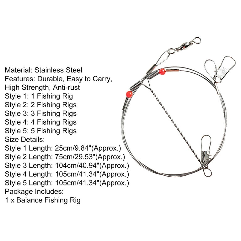 UDIYO Fishing Rig Non-Deformed Strong Pull Sea Fishing Stainless Steel Fishing  Tackle Accessories Wire Trace Leader Rig for Outdoor 