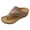 Brown, variant on Rokment Women's Orthopedic Wedges Flip Flops Boho Beach Summer Flower Embroidered Leather Wide Width Arch Support Walking Slip on Sandals Comfortable Dress Thongs Slides Shoes Black Size 6.5