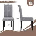 thumbnail image 3 of Gymax Dining Chair Set of 2 Fabric Upholstered Rubber Wood Legs Side Armless Light Gray, 3 of 6