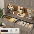 thumbnail image 4 of Homfa 72.8" Tall Kitchen Pantry Cabinet with LED & Charging Station, Modern Storage Cabinet with Drawers and Door Shelves, 8 Doors Freestanding Cupboard Buffet for Dining Room, Gray, 4 of 9
