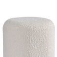 thumbnail image 4 of Bellini White Boucle Fabric Round Footstool Ottoman with Golden Accent Base Small Size, 4 of 5