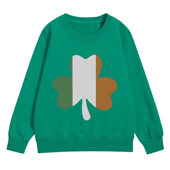 Otqutp St. Patricks Day Sweatshirt for Girls Long Sleeve Crewneck Irish Sweat Shirts Unisex Oversized Saint Patty's Pullover Tops