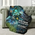 thumbnail image 2 of Flannel Fleece Bed Blanket to My Son from dad Butterfly Throw Blanket Lightweight Cozy for Bedroom All Season Sofa Decor Gift 50x60, 2 of 6