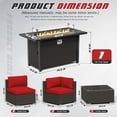 thumbnail image 6 of SUNCROWN 8-Piece Outdoor Patio Furniture Sofa Set All-Weather Wicker Sectional Conversation Set with Modern Glass Coffee Table, Cushions and Fire Pit Table, Red, 6 of 7