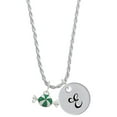 thumbnail image 1 of Delight Jewelry Silvertone Green Peppermint Candy Silvertone Script Initial Disc - E - Charm Necklace, 20"+3", 1 of 4