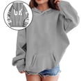 thumbnail image 4 of HXWCHs Trendy girls' graphic sweatshirt Girls Letter Print Hooded Sweatshirt Casual Long Sleeve Athletic Wear Stylish Pullover for Youngsters Comfortable Outerwear Grey 9-10 Years, 4 of 5