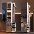 thumbnail image 7 of 360° Swivel Jewelry Armoire, 63" Full Length Mirror with Jewelry Storage, LED 3 Color Dimmable Jewelry Organizer Armoire, Standing Jewelry Cabinet, Gift for Ladies, 7 of 7