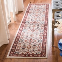 SAFAVIEH Charleston Cheshunt Oriental Runner Rug, Ivory/Red, 2' x 8'