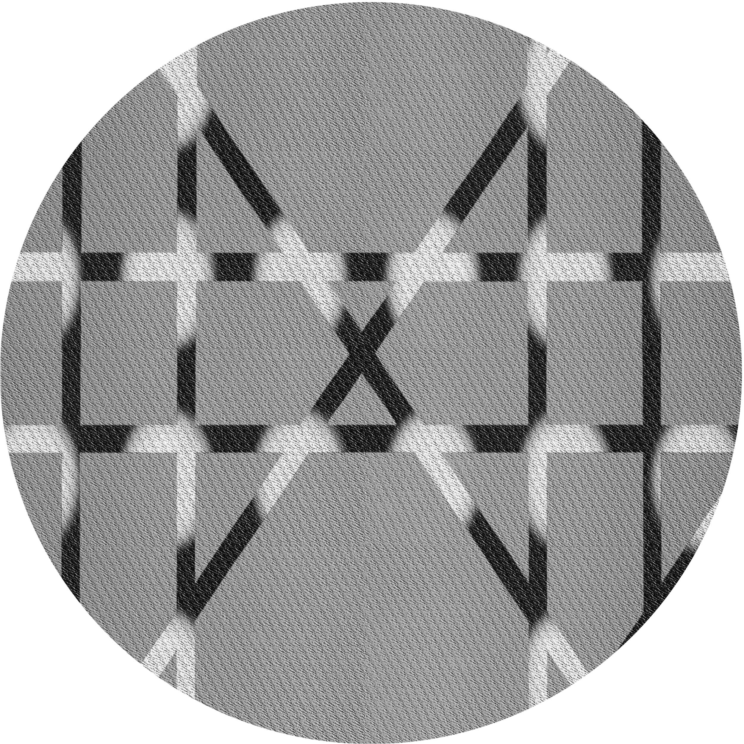 Ahgly Company Indoor Round Patterned Ash Gray Area Rugs, 8' Round ...