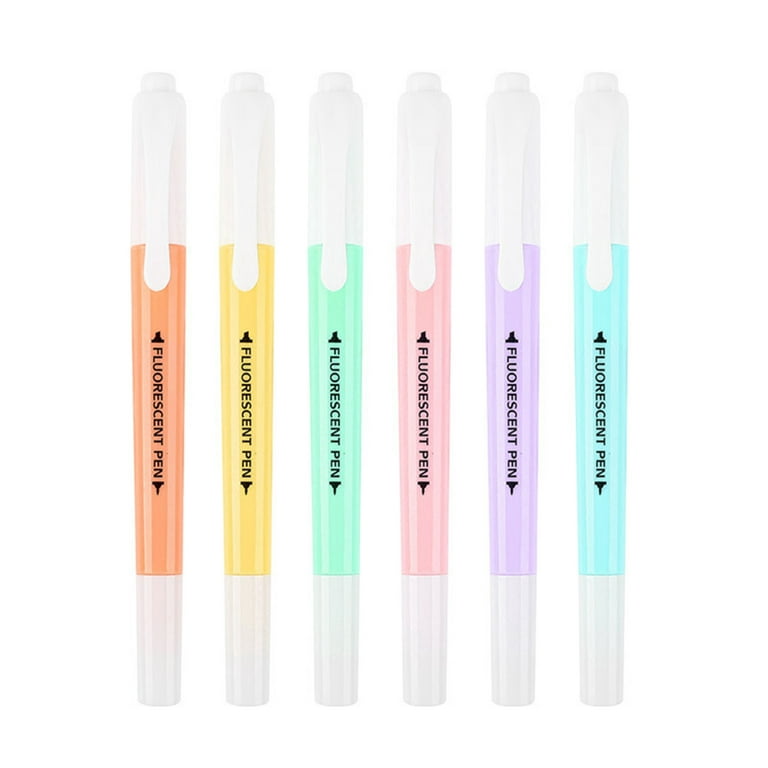 6 colors Soft Brush Fluorescence Pen Set Pastel Markers Brush Set
