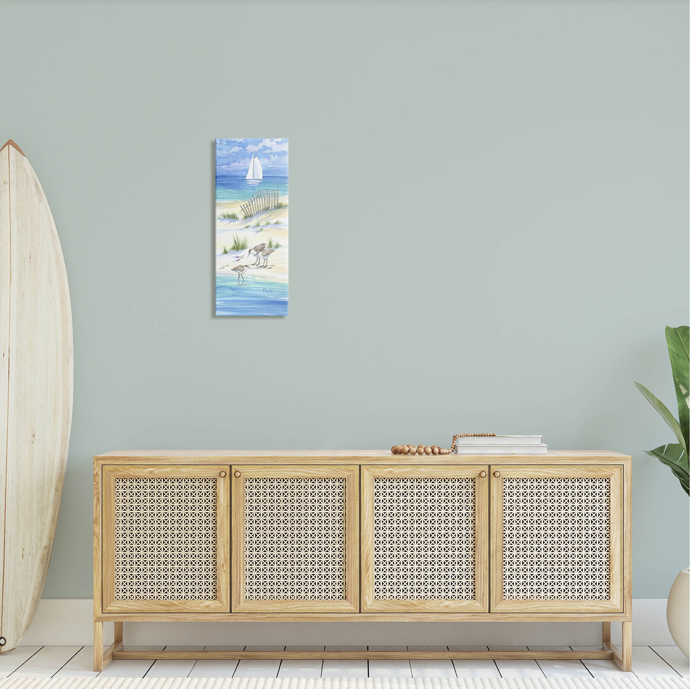 Stupell Industries Beachside Coastal Sandpiper Birds Painting Gallery Wrapped Canvas Print Wall Art, Design by Paul Brent