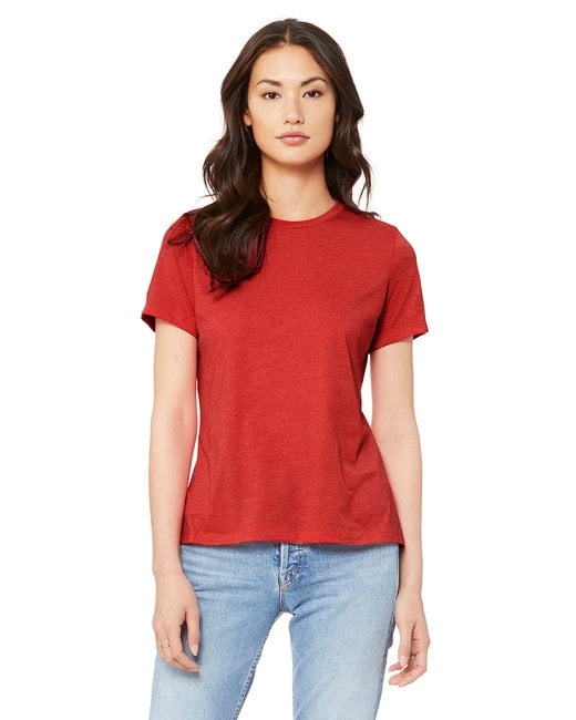 Ladies' Relaxed Heather CVC Short-Sleeve T-Shirt - HEATHER RED - 2XL ...