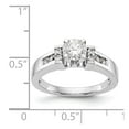 thumbnail image 2 of Solid 14K White Gold Peg Set Engagement Ring with CZ Cubic Zirconia Size 8, 2 of 3