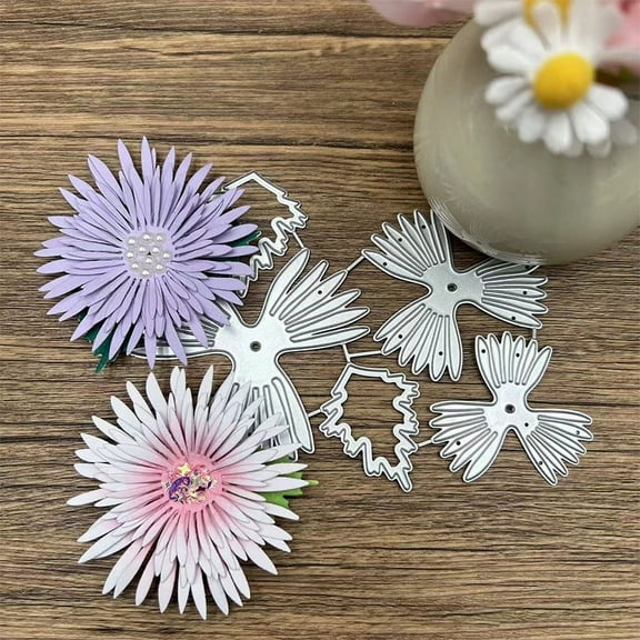 Die Cuts for Card Making, Ouginx Chrysanthemum Flower Metal Cutting Dies DIY Die Cutters Die Stencils for Scrapbooking, Embossing & More