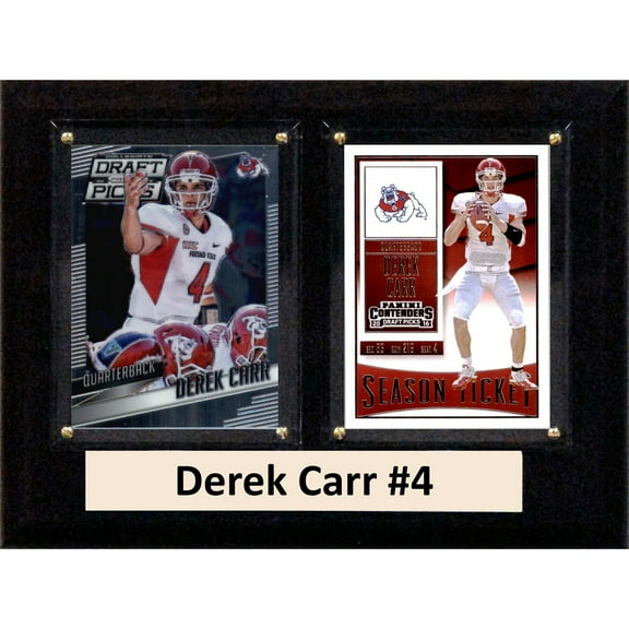 C & I Collectables 68CARRCO 6 x 8 in. Derek Carr NCAA Fresno State Bulldogs Two Card Plaque