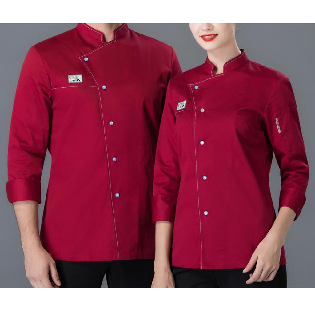 Esquirla Unisex Chef Jacket Coat Long Sleeved Shirts Waiter Waitress Hotel Uniforms 