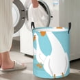 thumbnail image 5 of Sikiie Three White Geese Print Round Dirty Clothes Basket, Waterproof Standing Foldable Storage Basket, for Laundry Room, Bedroom, Bathroom Storage-Small, 5 of 6