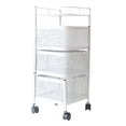 thumbnail image 1 of Carro de almacenamiento de servicio pesado, organizador de de usos múltiples, carro de peluquero con ruedas giratorias, para cocina, 3 niveles y blanco, 1 of 9