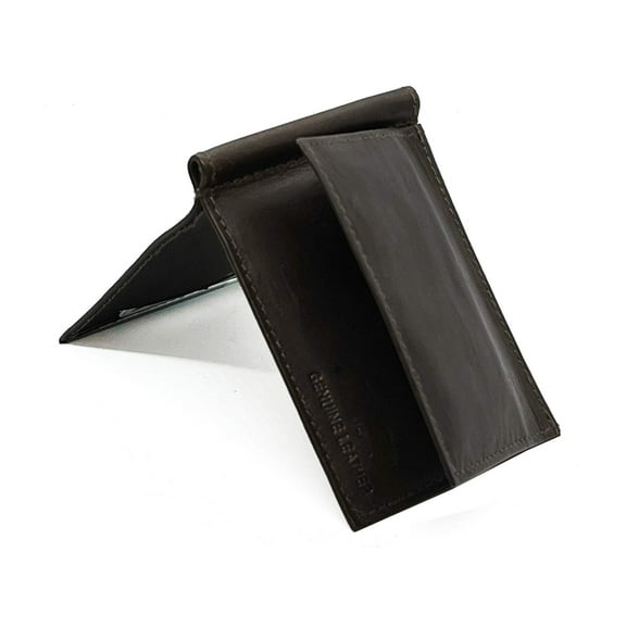 Genuine Leather Z Fold Money Clip Front Pocket Men's Wallet