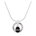thumbnail image 1 of Delight Jewelry Black Easter Egg with Clear Crystal Band Joy Ring Charm Necklace, 18", 1 of 4