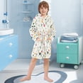thumbnail image 5 of FORMRS Niños Bathrobe Unisex Hooded Robe Soft Plush Pajamas Sleepwear, Size 7-9T, Beige Vegetables Pattern, 5 of 7