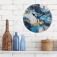 thumbnail image 3 of Navy Blue Sapphire Marble Wall Clock 9.8 inch Battery Operated Clocks Non-Ticking Silent for Bedroom Office Kitchen Living Room, 3 of 10