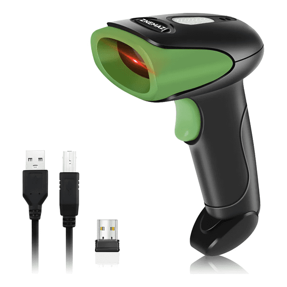Lector De Código De Barras Inalámbrico Znemaz 1d/2d, Escáner Xtellar Negro Usb