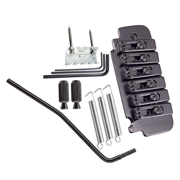 Tremolo Bridge w/ Screws Wrench Studs Black Set for Electric Guitar Parts
