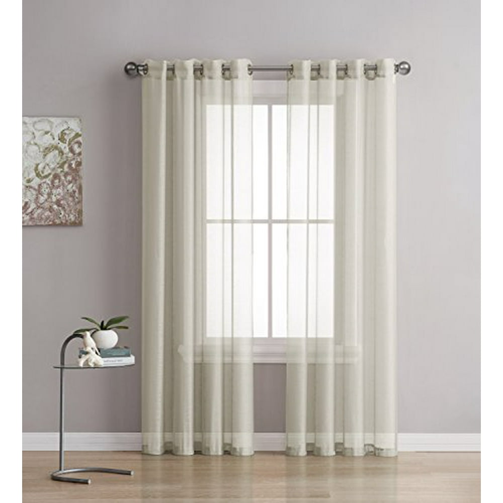 Grommet SemiSheer Curtains 2 Panels Total Size 108 Inch Wide (54