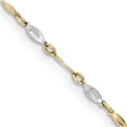 thumbnail image 1 of 14k Two Tone Gold 9 Inch Plus 1 Anklet Ankle Bracelet, 1 of 7