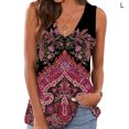 thumbnail image 2 of Qarigey Camiseta sin mangas con cuello en V sin mangas con estampado bohemio para mujer Prendas para la parte del cuerpo Púrpura L Qarigey AP002039-09, 2 of 4