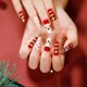 thumbnail image 1 of False Nails for Christmas, Acrylic Stick on Nails, 24pcs Maggidea Long Coffin Press On Nails Ballet Red Father Christmas Fake Nails with Glue Sticker, 1 of 5