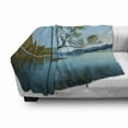 thumbnail image 3 of Nature Soft Flannel Fleece Blanket, Spring Tree on the Lake Surface Surreal Surprises of Mother Earth Photo Print, Cozy Plush for Indoor and Outdoor Use, 60" x 80", Teal Fern Green, by Ambesonne, 3 of 6