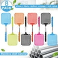 thumbnail image 4 of nipocaio 8 Pcs Tapette à Mouches Multicolore en Plastique et Acier Inoxydable Manuel Portable, 4 of 5