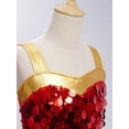 thumbnail image 4 of Hansber Robe Tutu de Danse pour Filles Enfants Paillettes Jazz Fête Robe de Danse Costume de Performance sur Scène Rouge 4, 4 of 7