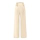 thumbnail image 4 of pantalones de pierna ancha de lino de algodón de verano para mujer pantalón palazzo suelto bolsillo cintura elástica botón pantalones casuales beige / l, 4 of 4