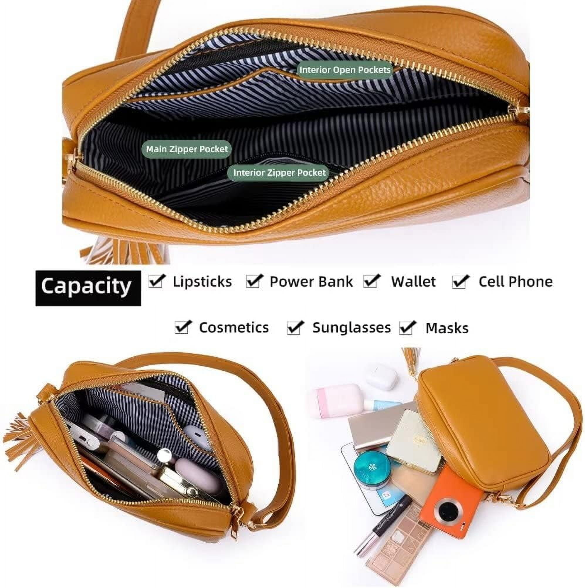 Municipal Shoulder Bag for Women Small PU Leather Crossbody Purse Lightweight Pocketbook Designer Travel Satchel with Tassel